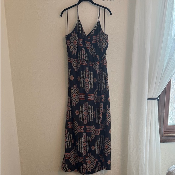Skies Are Blue Dresses & Skirts - Skies Are Blue - Black and Orange Geometric Maxi Dress